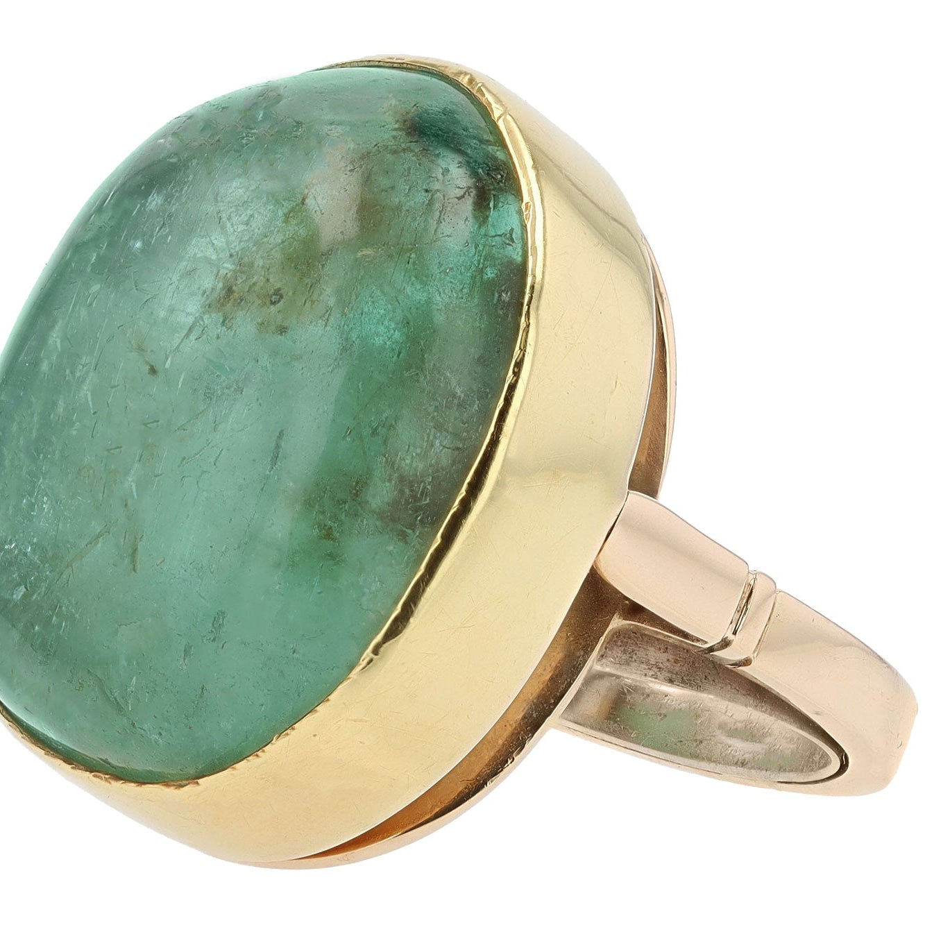 Hollywood Actor Robert Mitchum Estate 33 Carat Green Beryl Vintage Cocktail Ring