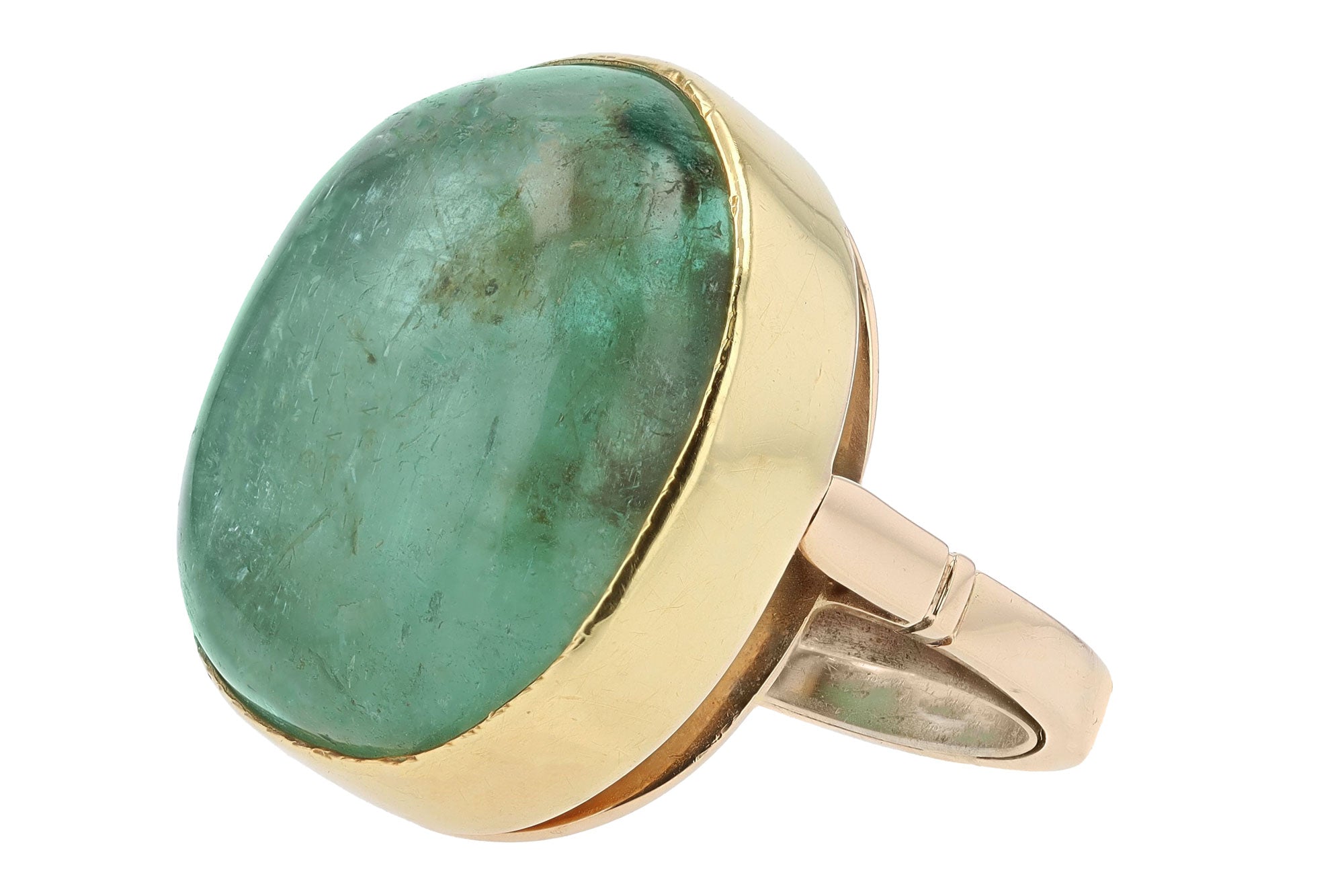 Hollywood Actor Robert Mitchum Estate 33 Carat Green Beryl Vintage Cocktail Ring