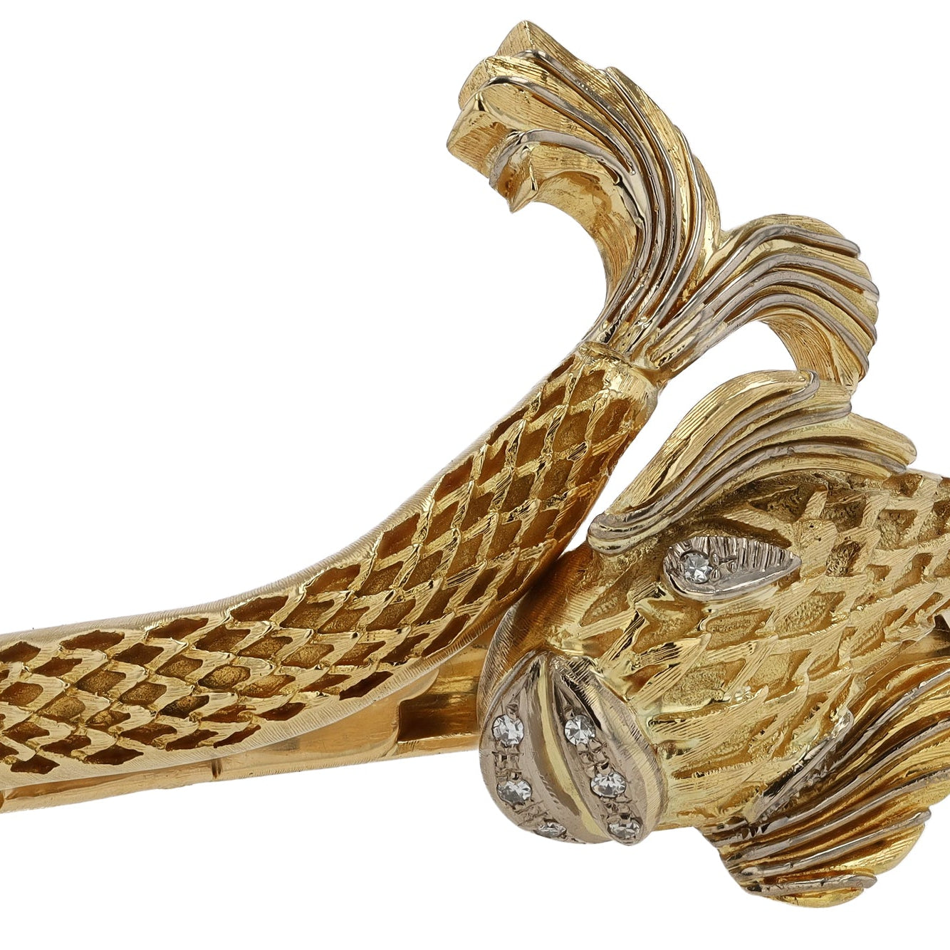 Ilias Lalaounis Designer 18k Gold Fish Bangle Bracelet