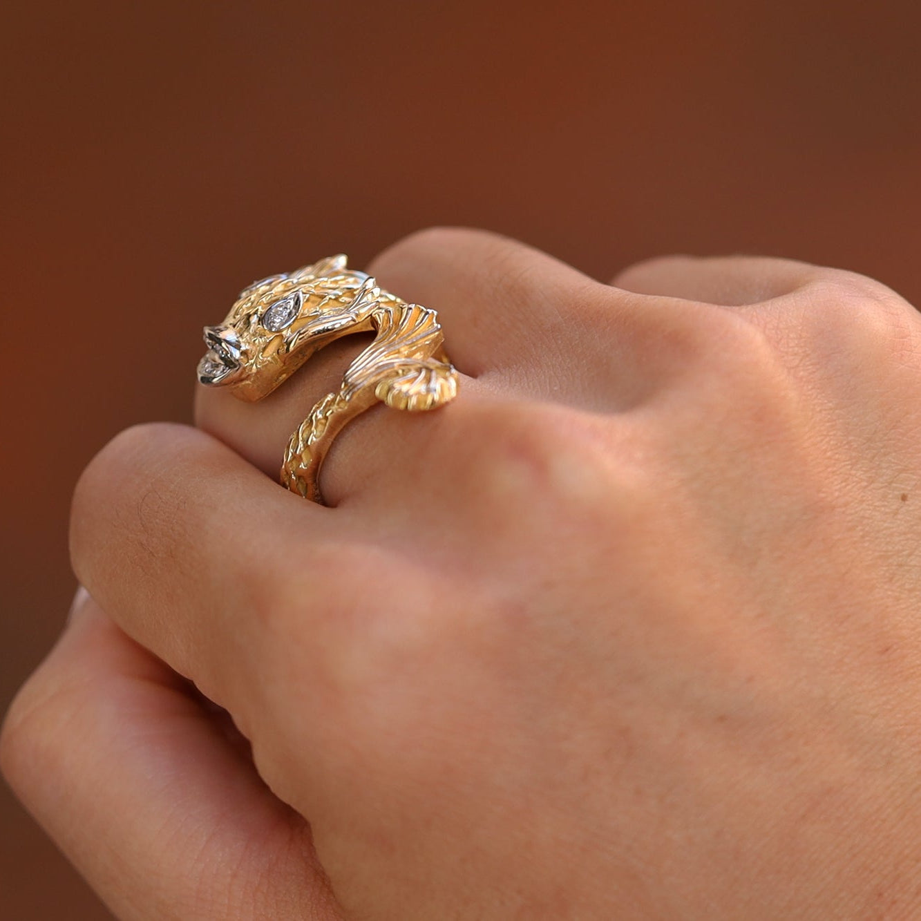 Ilias Lalaounis Designer 18k Gold Fish Cocktail Ring