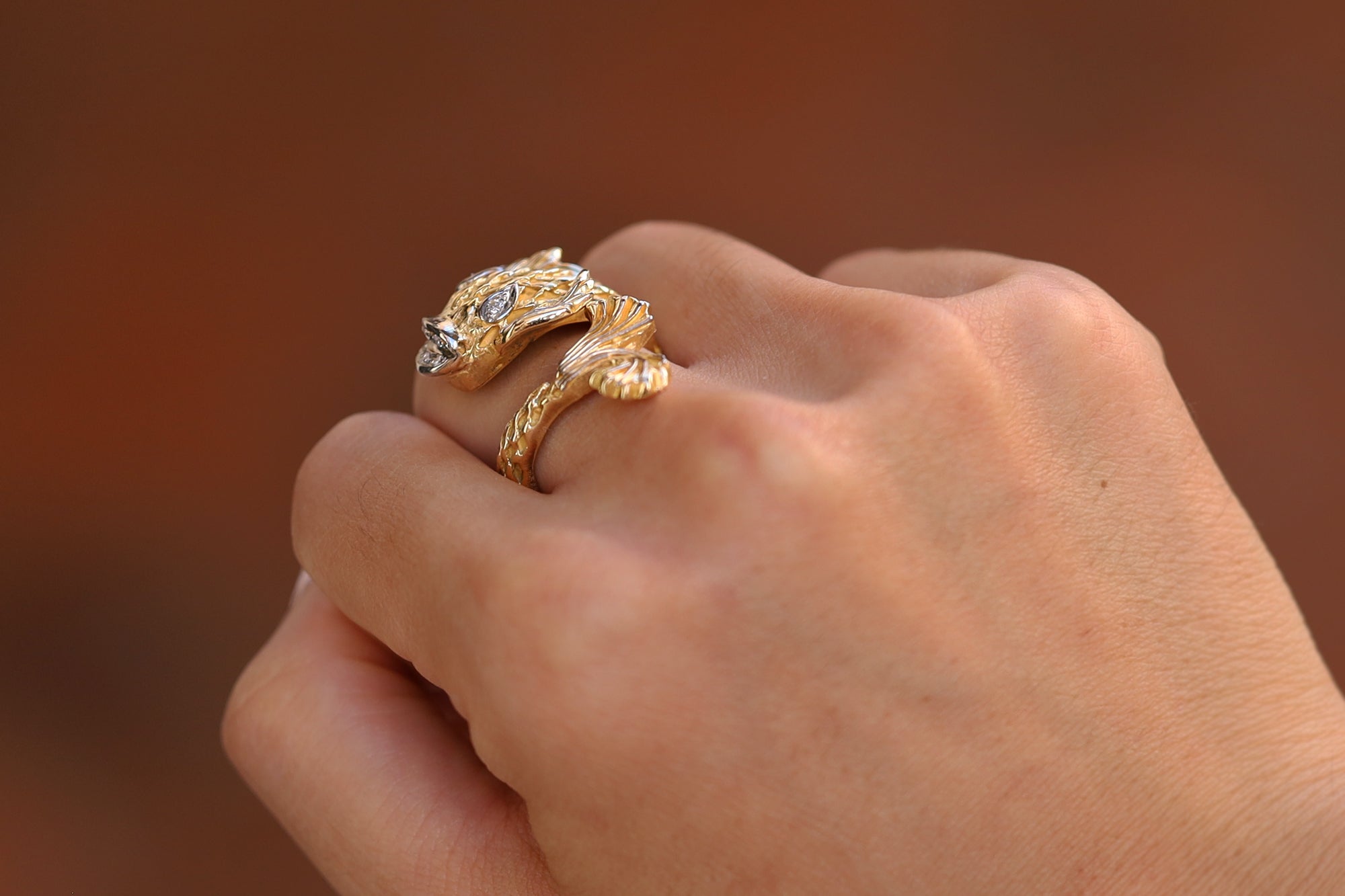 Ilias Lalaounis Designer 18k Gold Fish Cocktail Ring