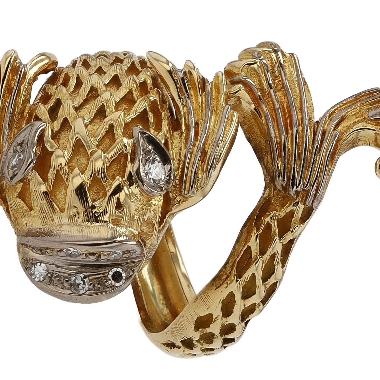 Ilias Lalaounis Designer 18k Gold Fish Cocktail Ring