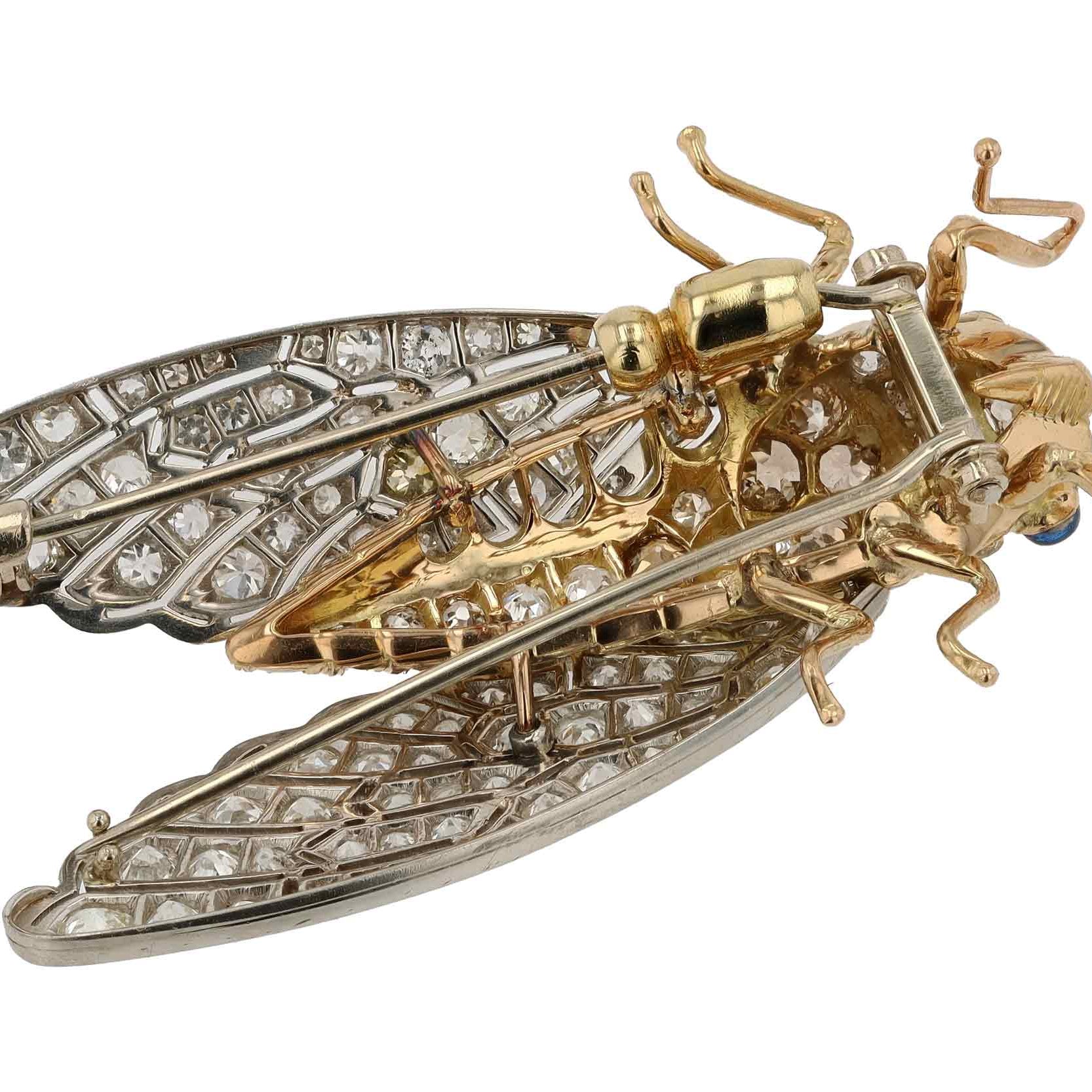 Interesting Insect Cicada Diamond Brooch Pin