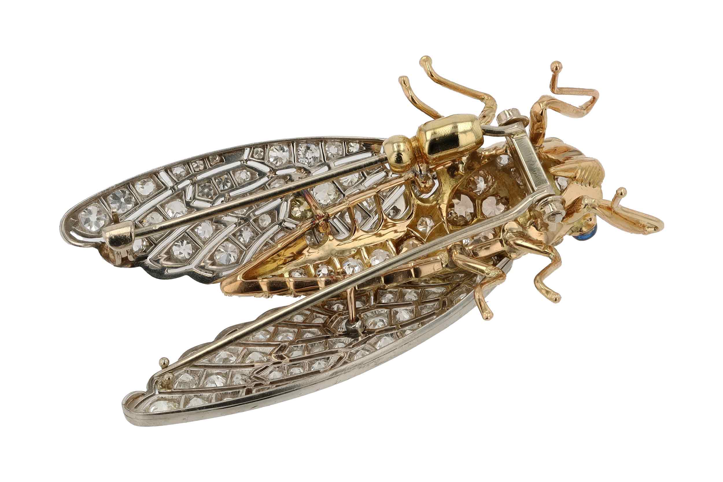 Interesting Insect Cicada Diamond Brooch Pin