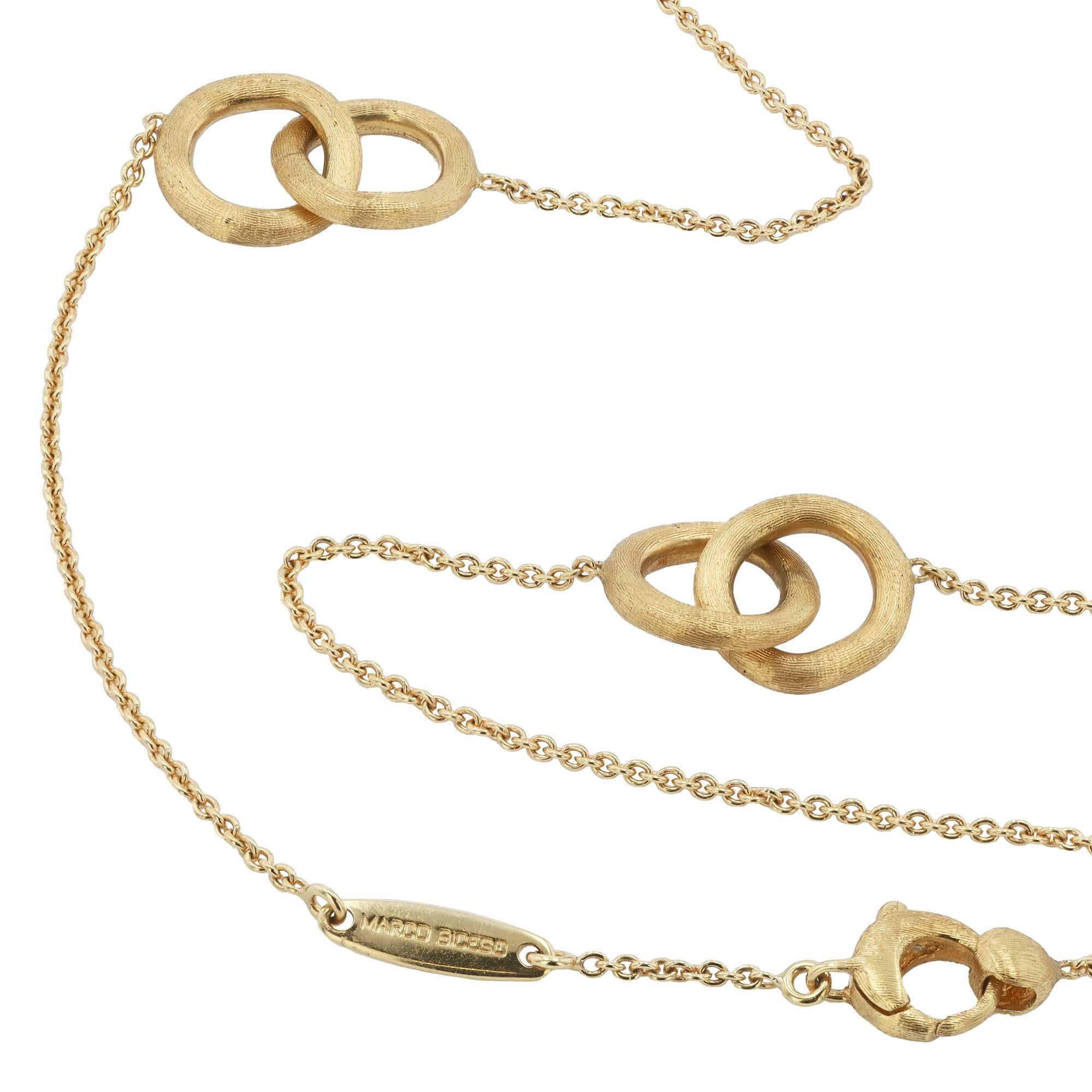 Vintage Signed Marco Bicego 18k Gold 36" Interlocking Link Necklace