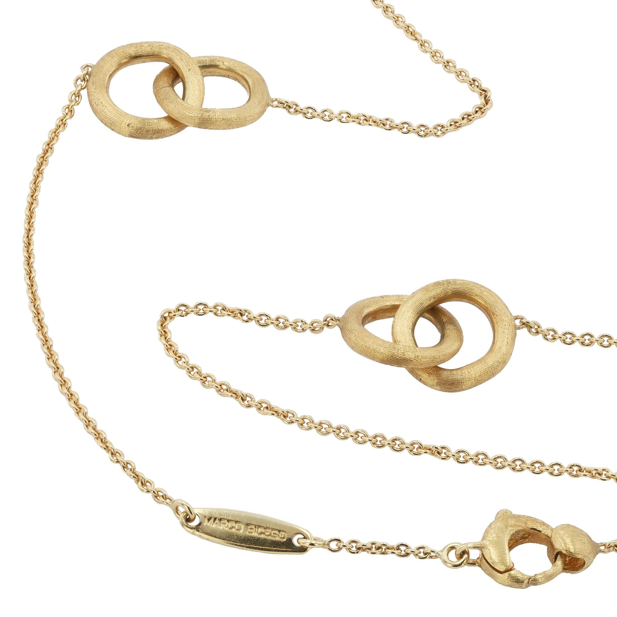 Vintage Signed Marco Bicego 18k Gold 36" Interlocking Link Necklace