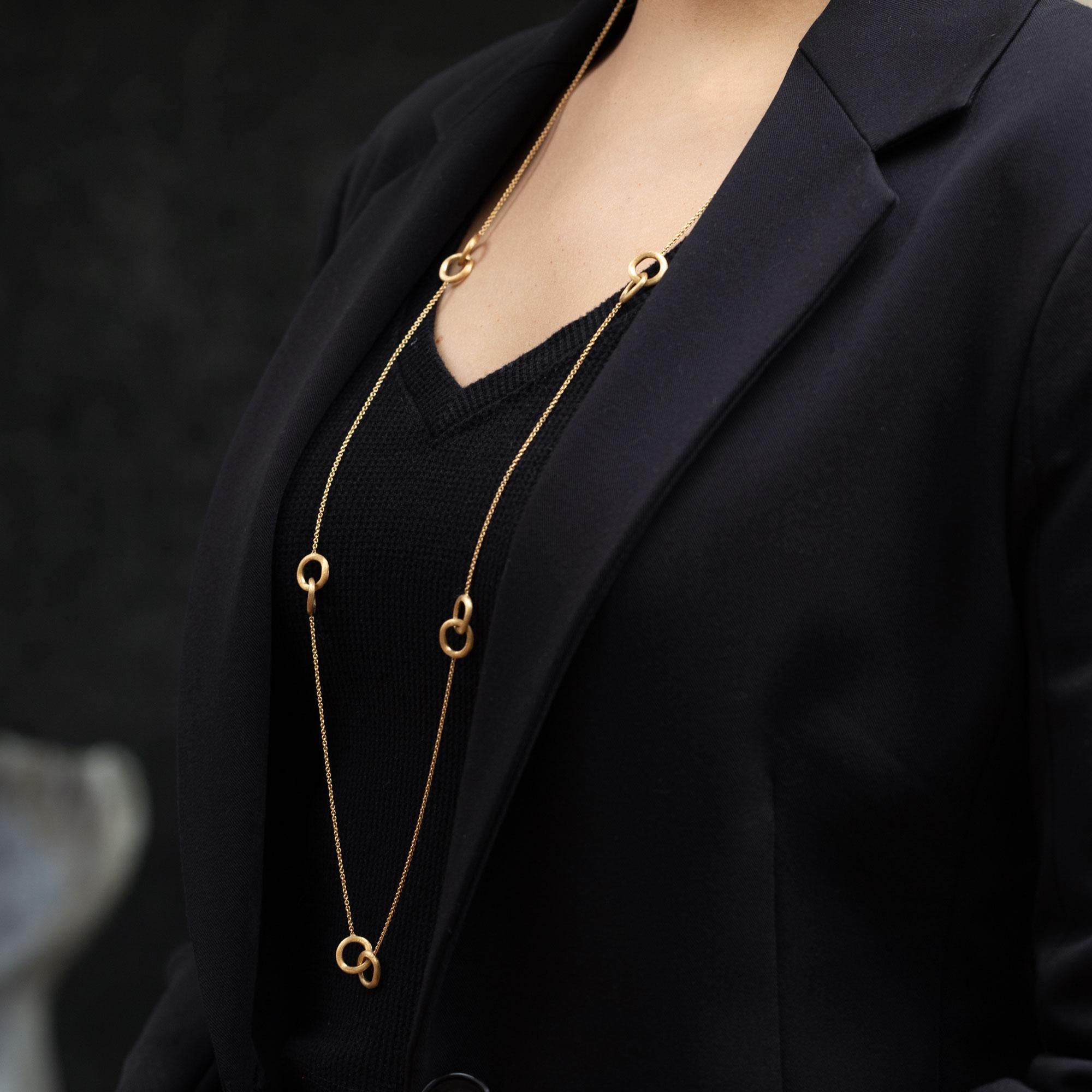 Vintage Signed Marco Bicego 18k Gold 36" Interlocking Link Necklace