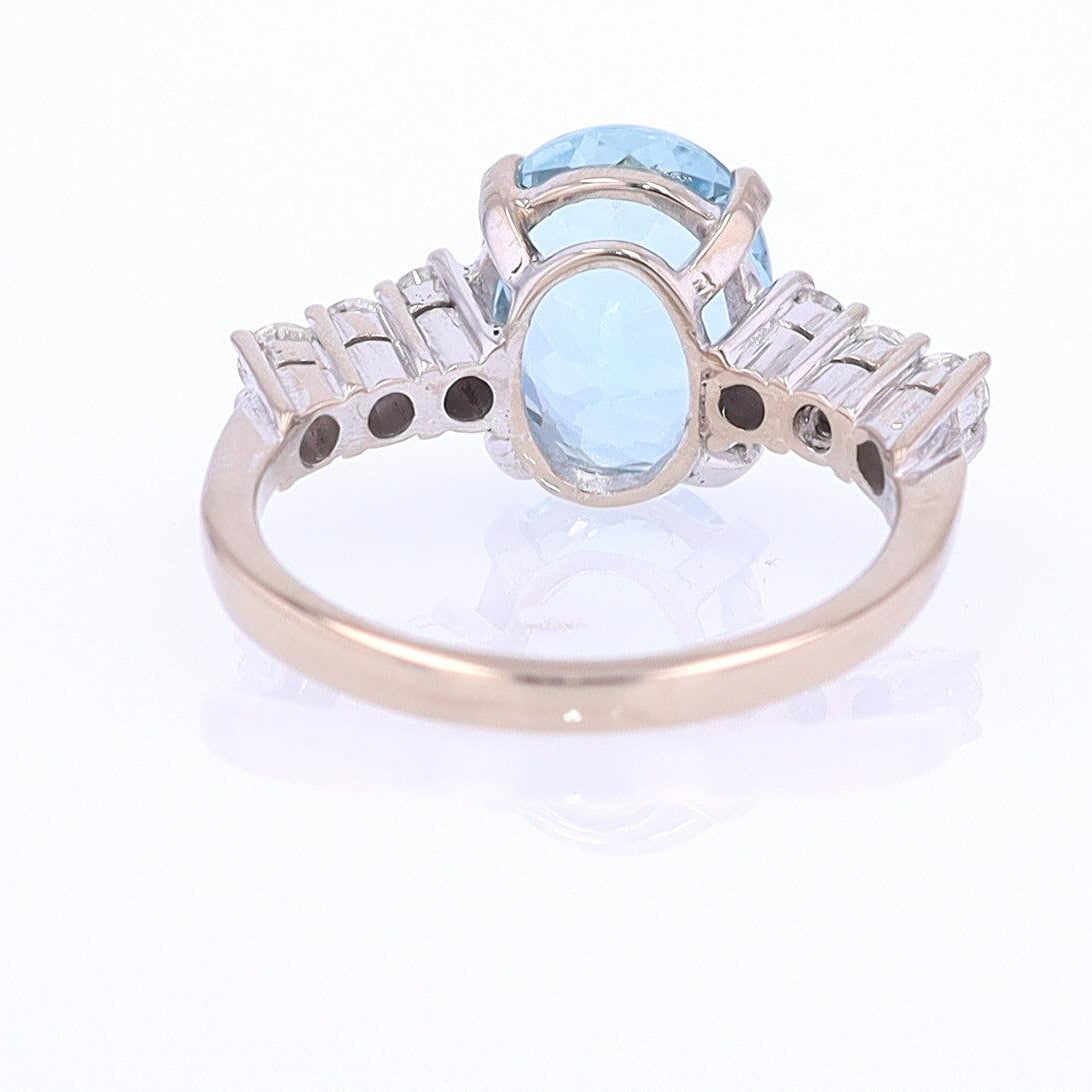 Mid Century 3.20 Carat Aquamarine Engagement Ring