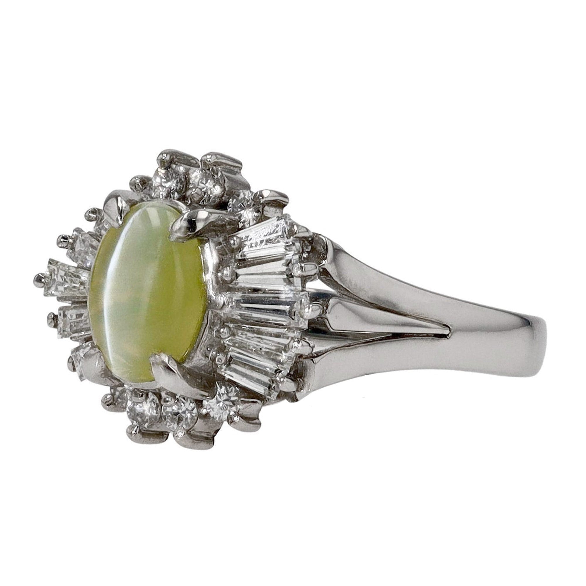 Mid Century Cat's Eye Chrysoberyl Cocktail Ring