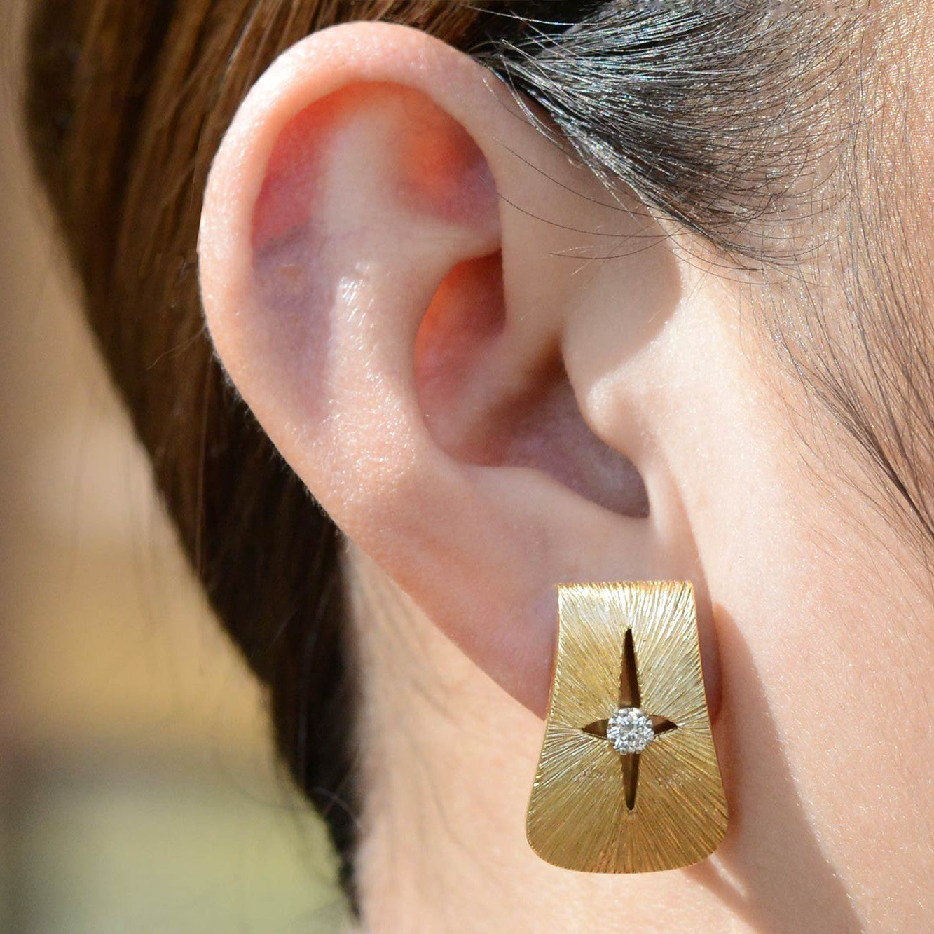 Mid Century Space Age Starburst Diamond Earrings