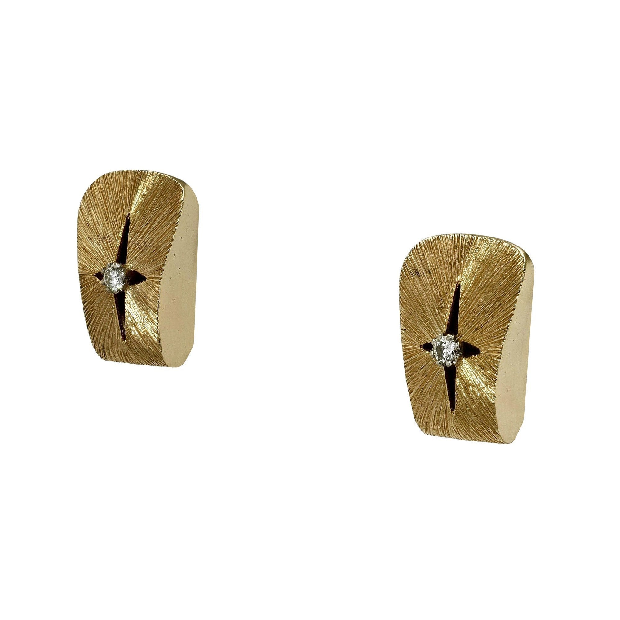 Mid Century Space Age Starburst Diamond Earrings