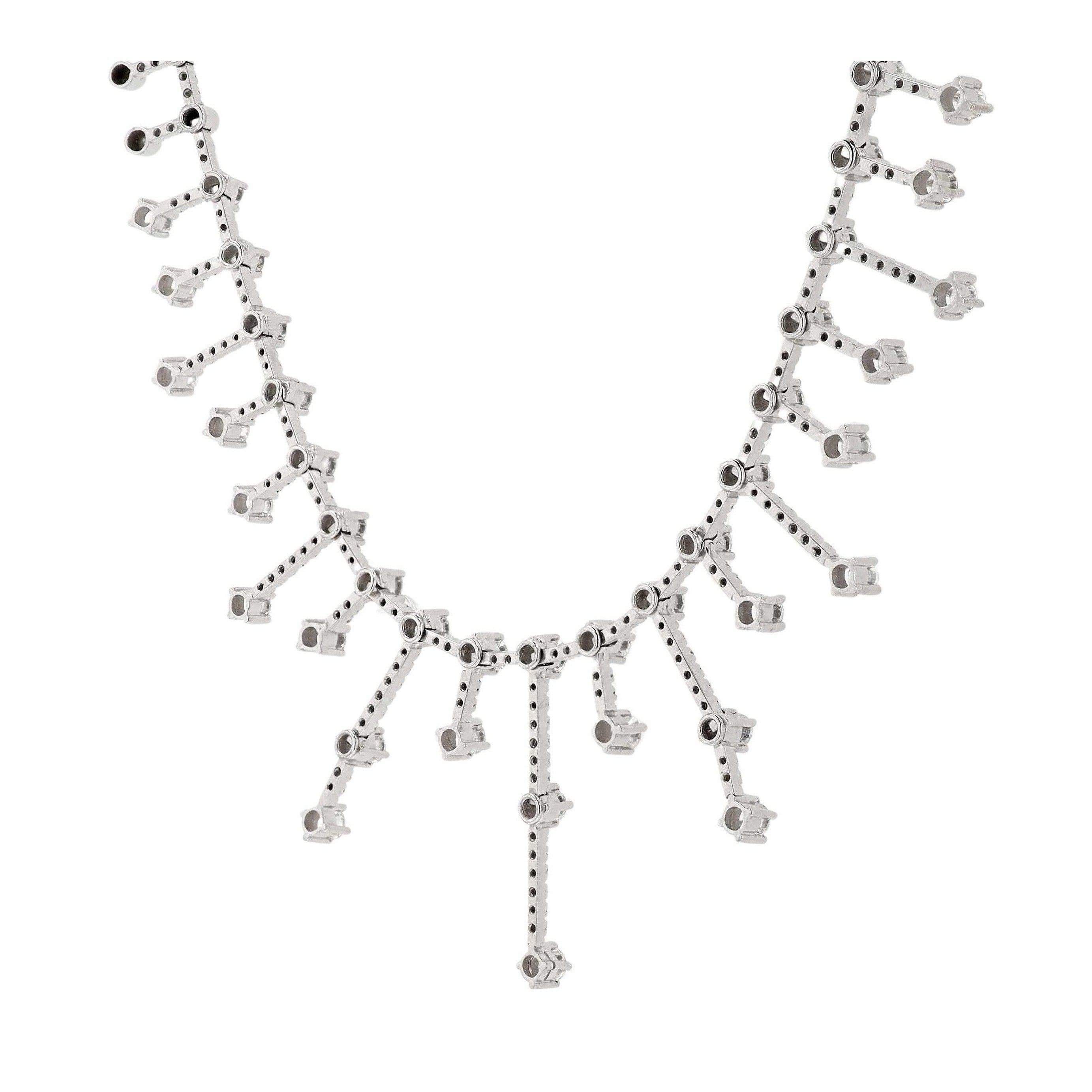 Mid Century Sputnik Starburst Diamond Choker Necklace