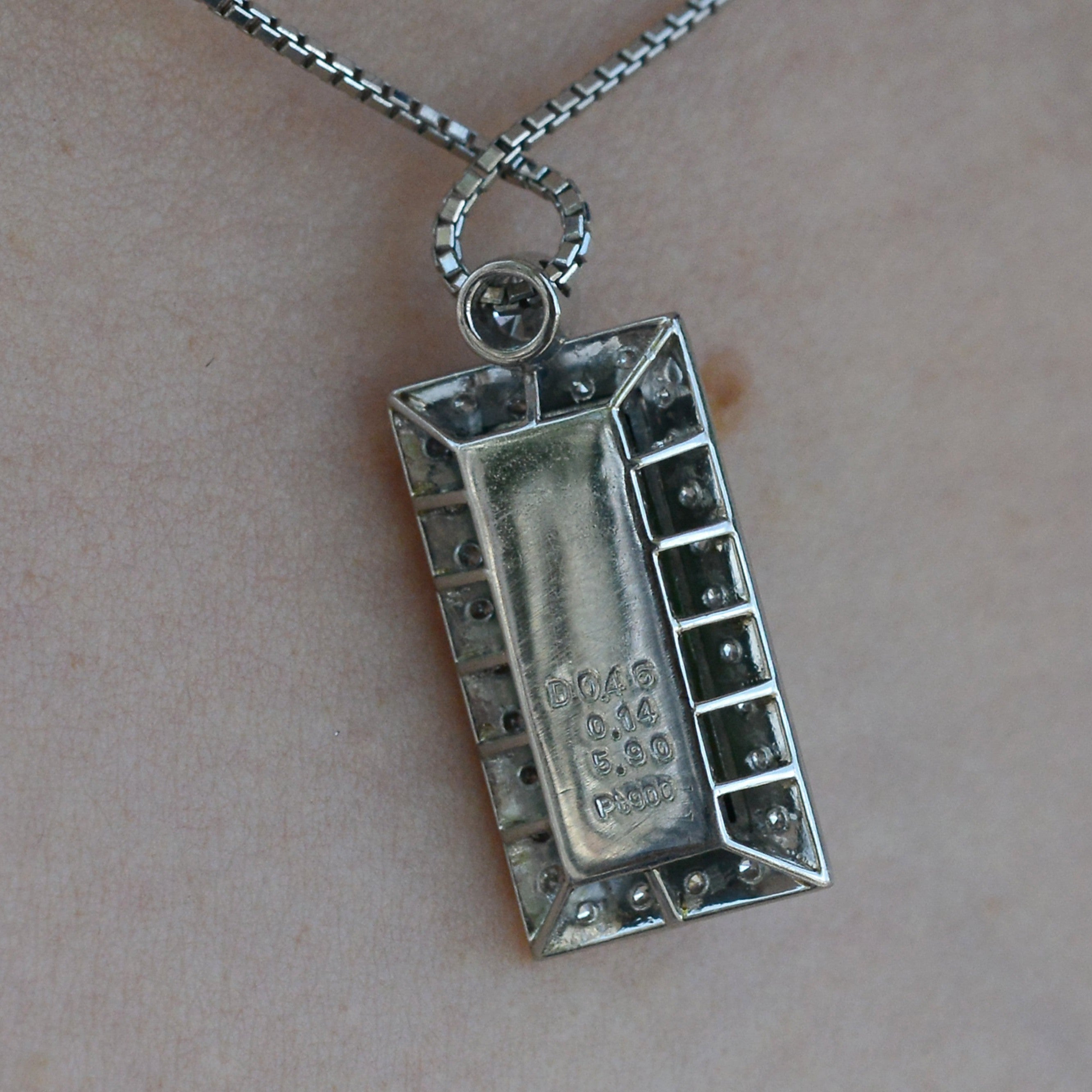 Modern 6 Carat Emerald Cut Green Tourmaline Diamond Pendant Necklace