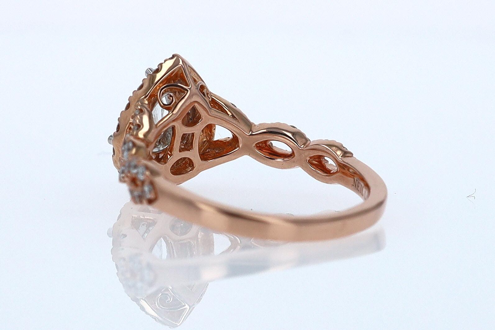 Neil Lane Rose Gold 0.52 Carat Pear Shape Diamond Engagement Ring