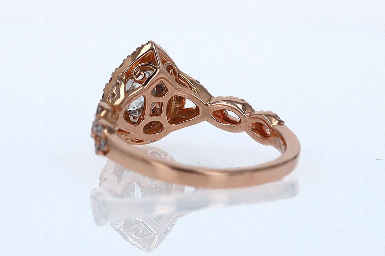 Neil Lane Rose Gold 0.52 Carat Pear Shape Diamond Engagement Ring