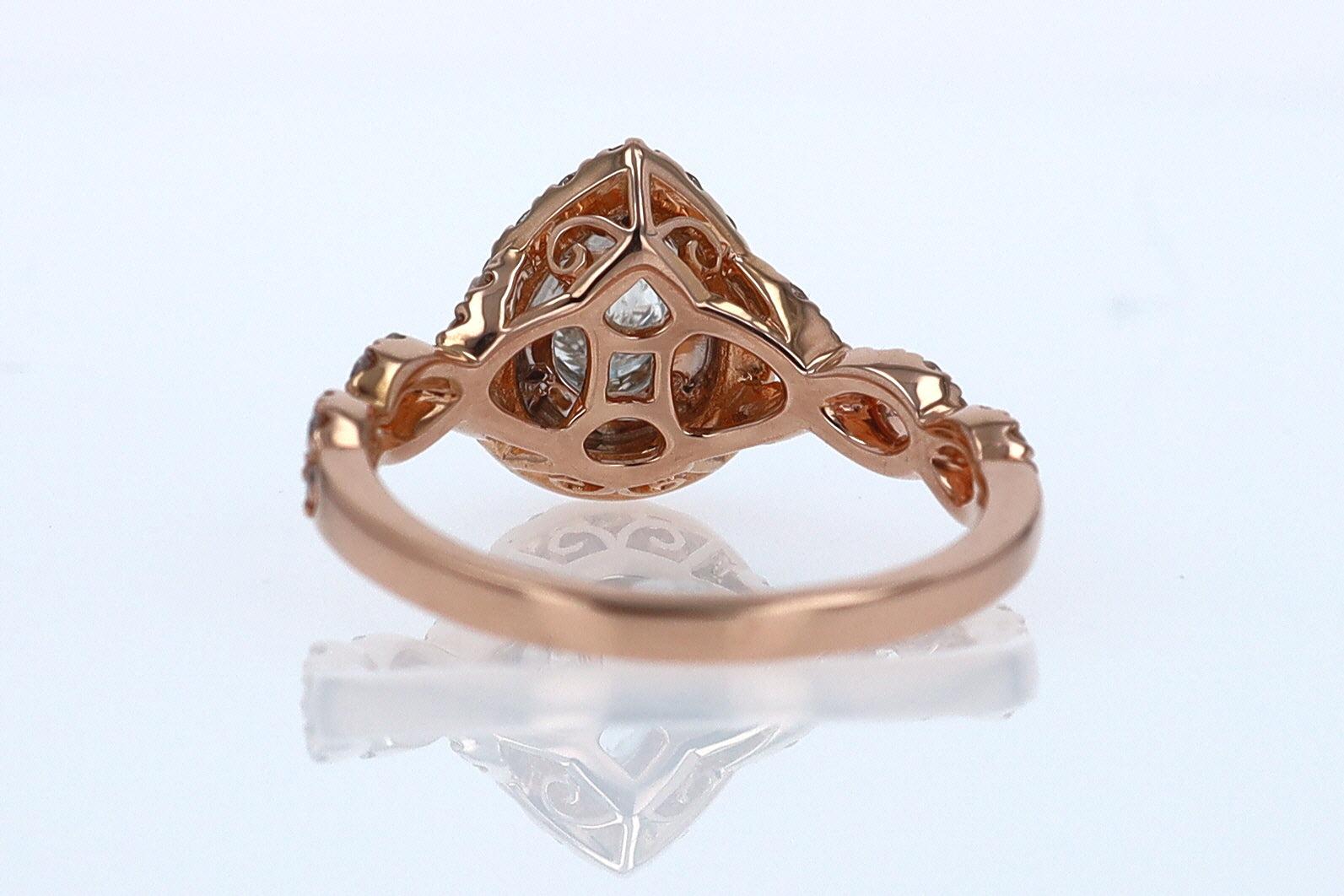 Neil Lane Rose Gold 0.52 Carat Pear Shape Diamond Engagement Ring