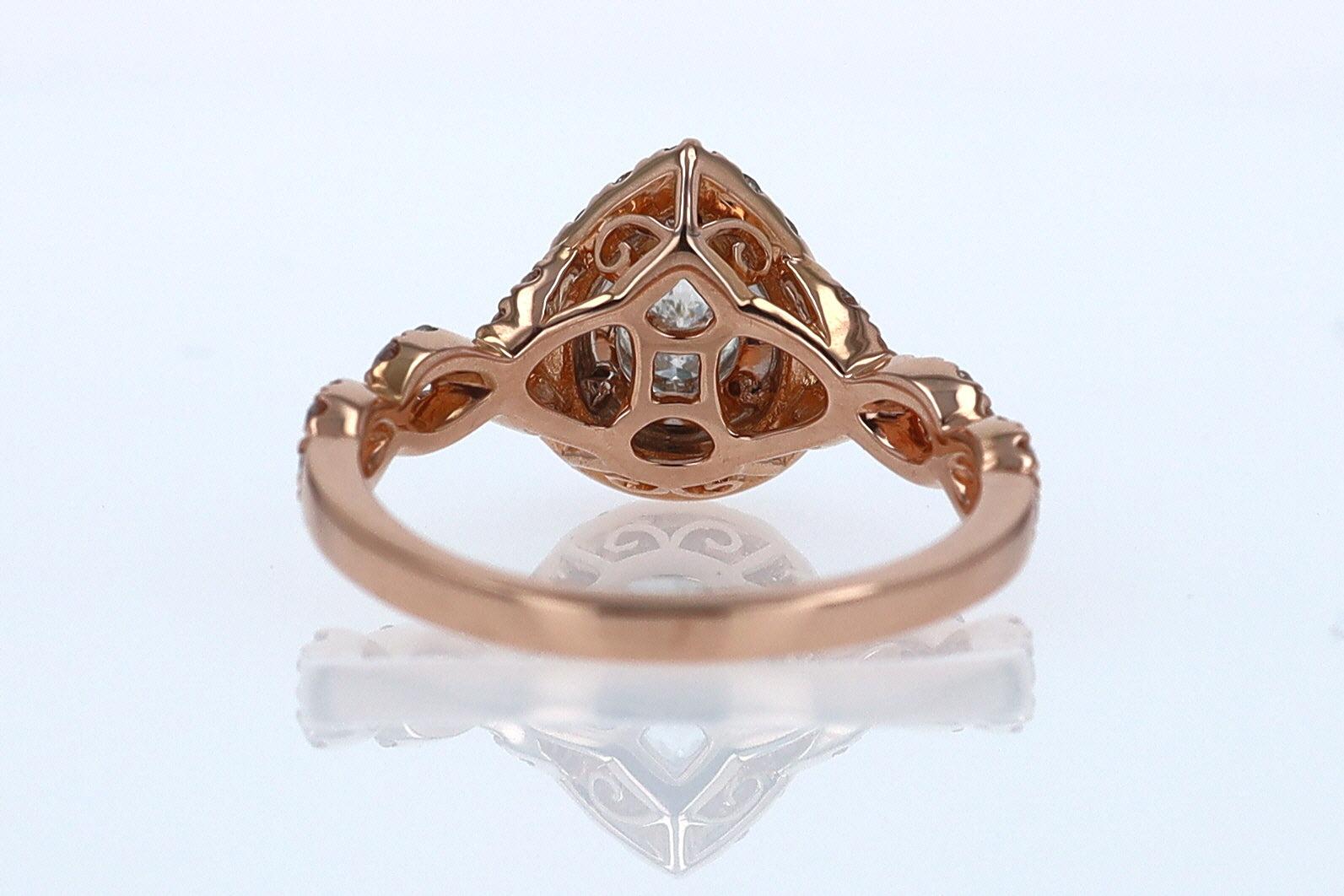 Neil Lane Rose Gold 0.52 Carat Pear Shape Diamond Engagement Ring