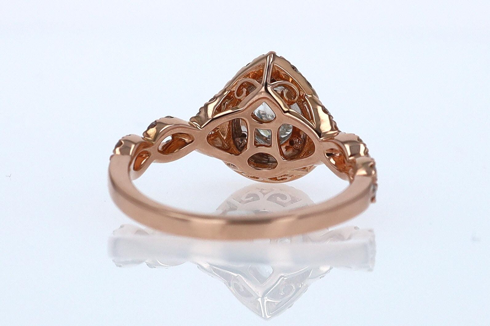 Neil Lane Rose Gold 0.52 Carat Pear Shape Diamond Engagement Ring