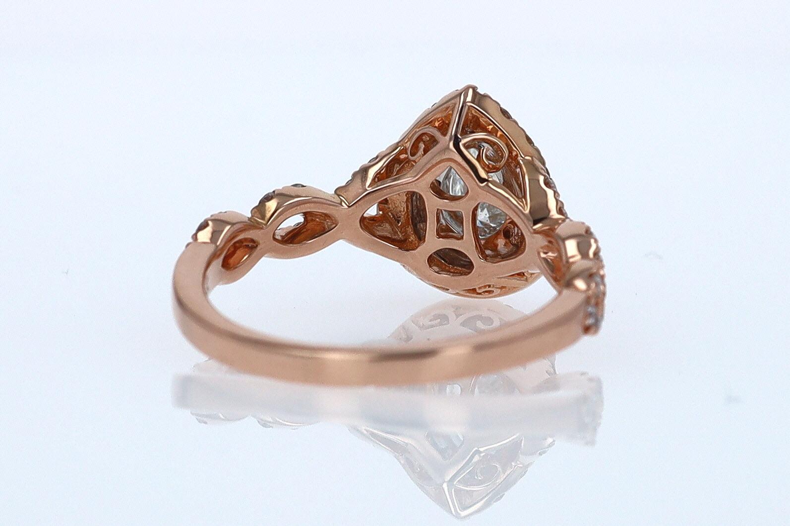 Neil Lane Rose Gold 0.52 Carat Pear Shape Diamond Engagement Ring