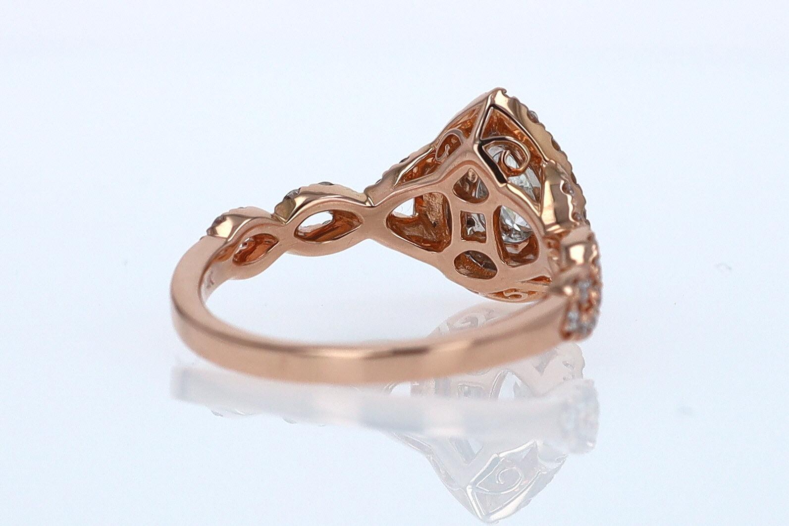 Neil Lane Rose Gold 0.52 Carat Pear Shape Diamond Engagement Ring