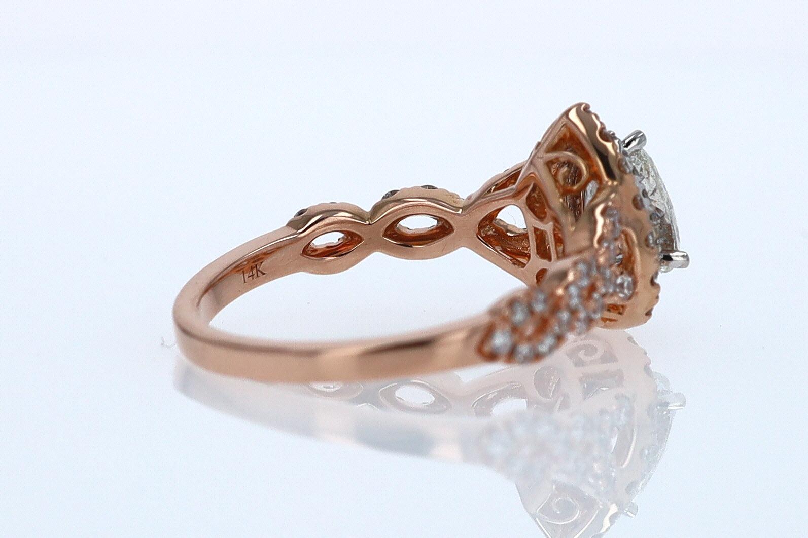 Neil Lane Rose Gold 0.52 Carat Pear Shape Diamond Engagement Ring