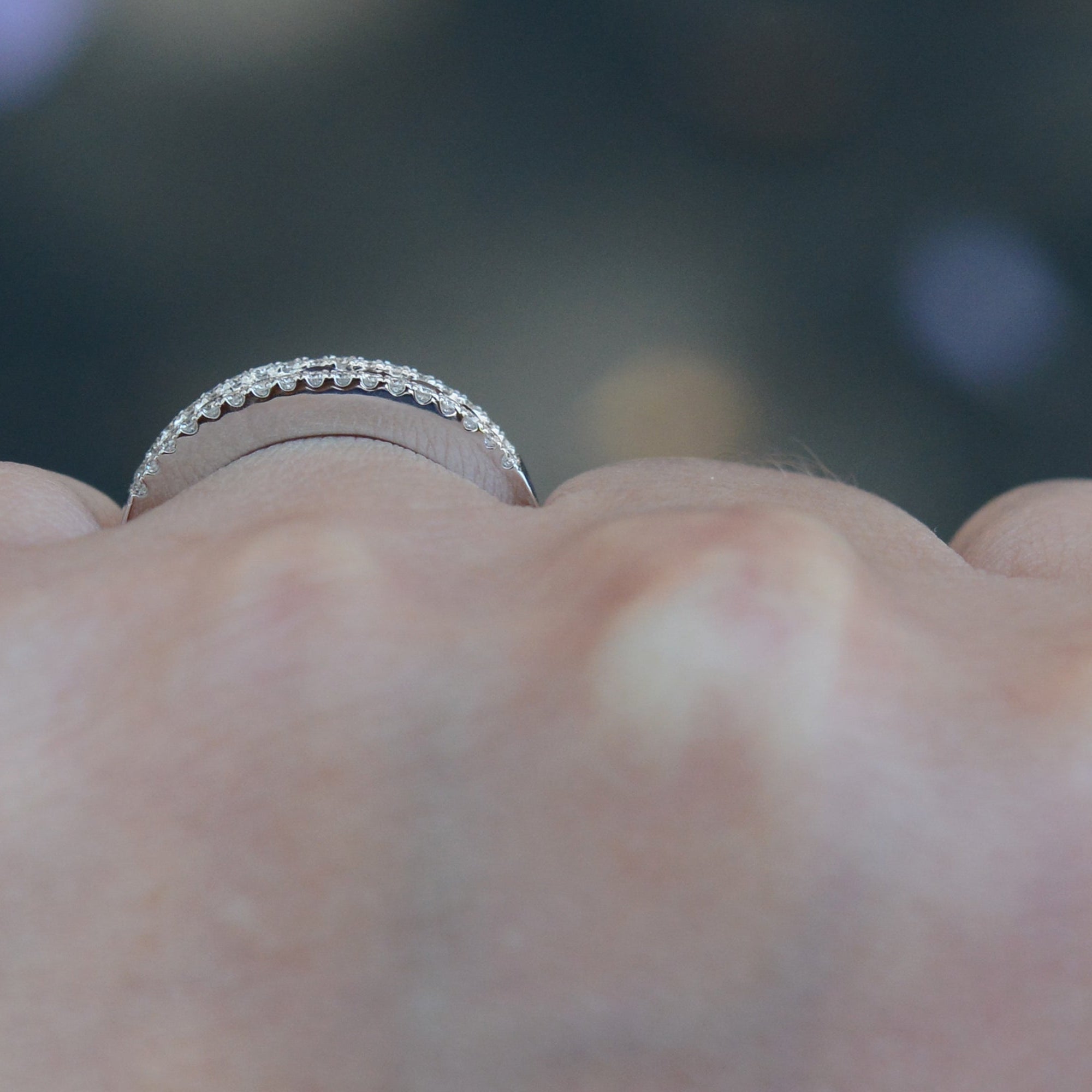 New Rainbow Sapphire & Diamond Wedding Band Engagement Ring