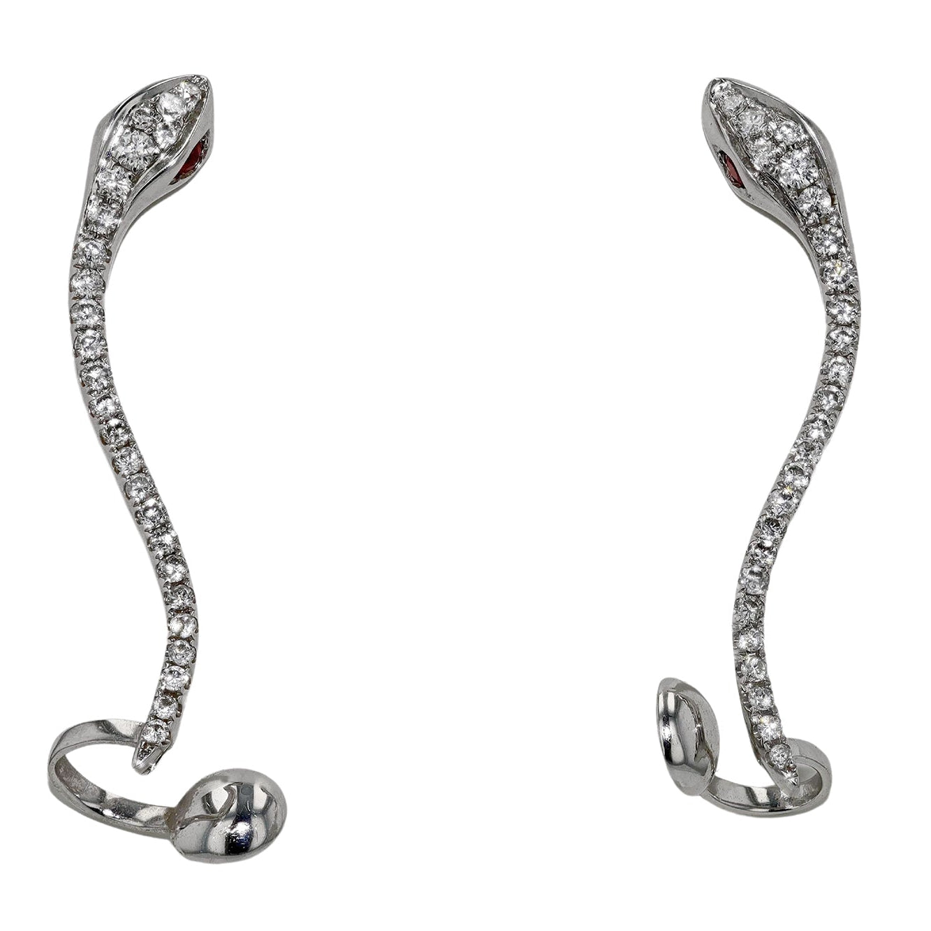 Vintage Diamond Snake Earrings