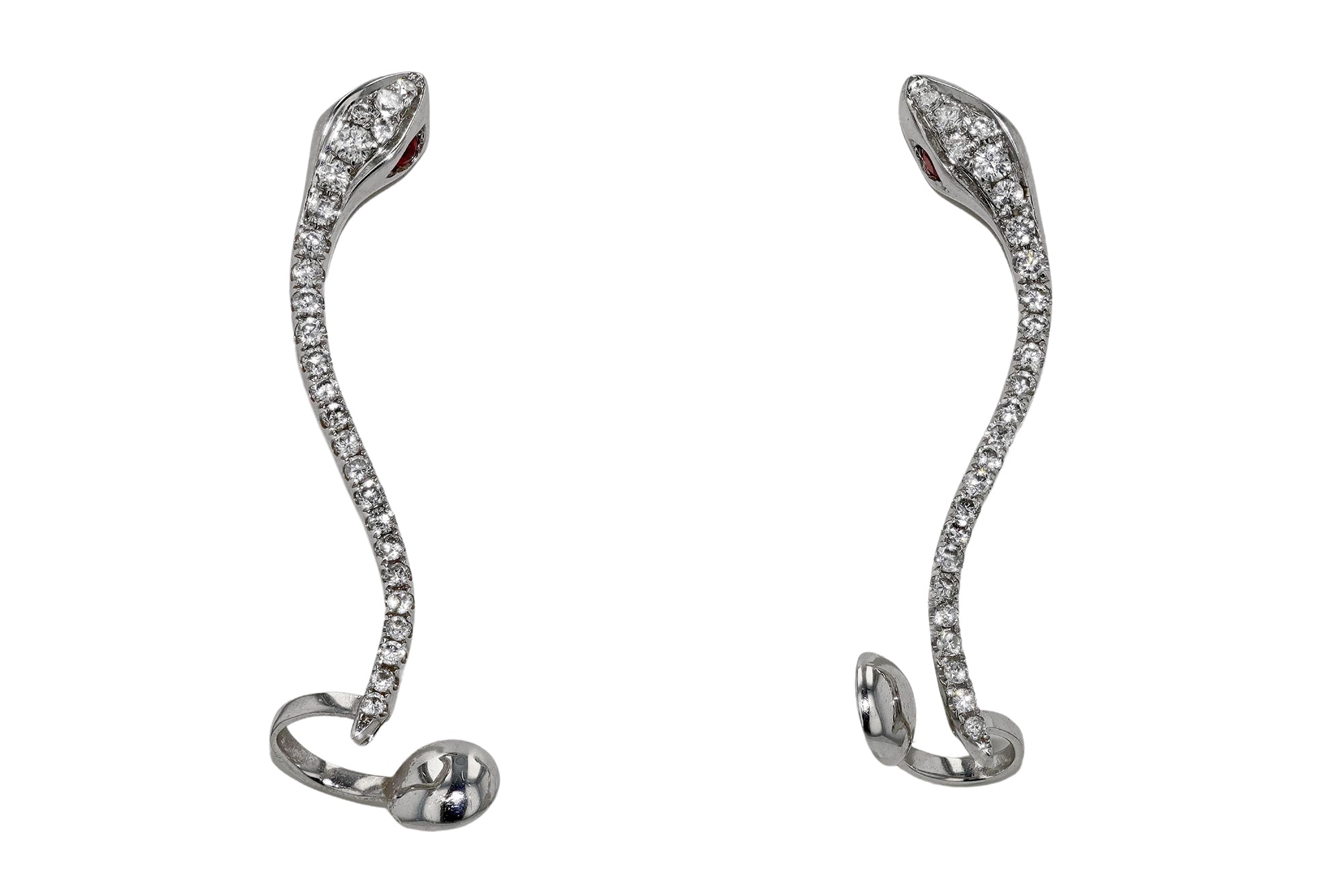 Vintage Diamond Snake Earrings