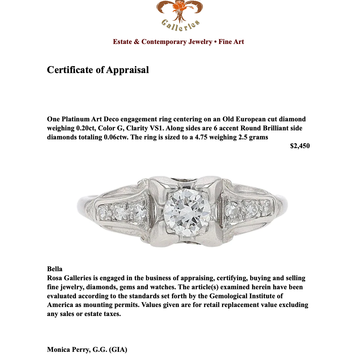 Platinum Art Deco 7 Stone Diamond Engagement Ring