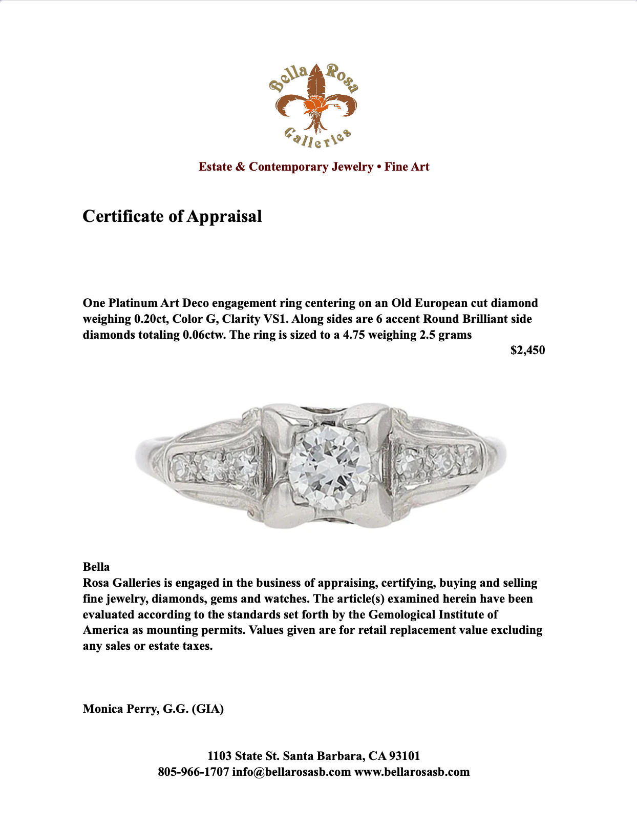 Platinum Art Deco 7 Stone Diamond Engagement Ring