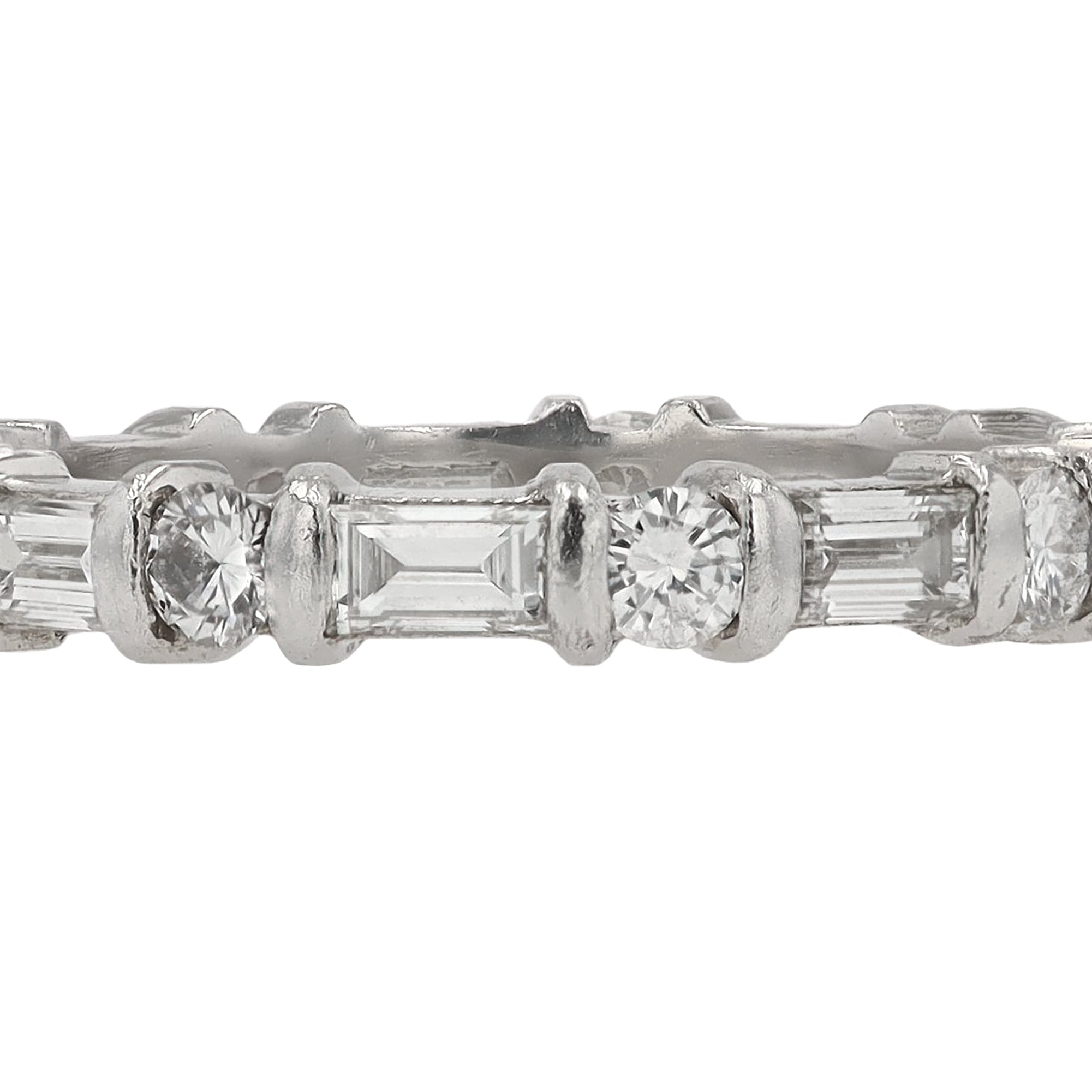 Platinum Baguette Diamond Eternity Band Size 5.25