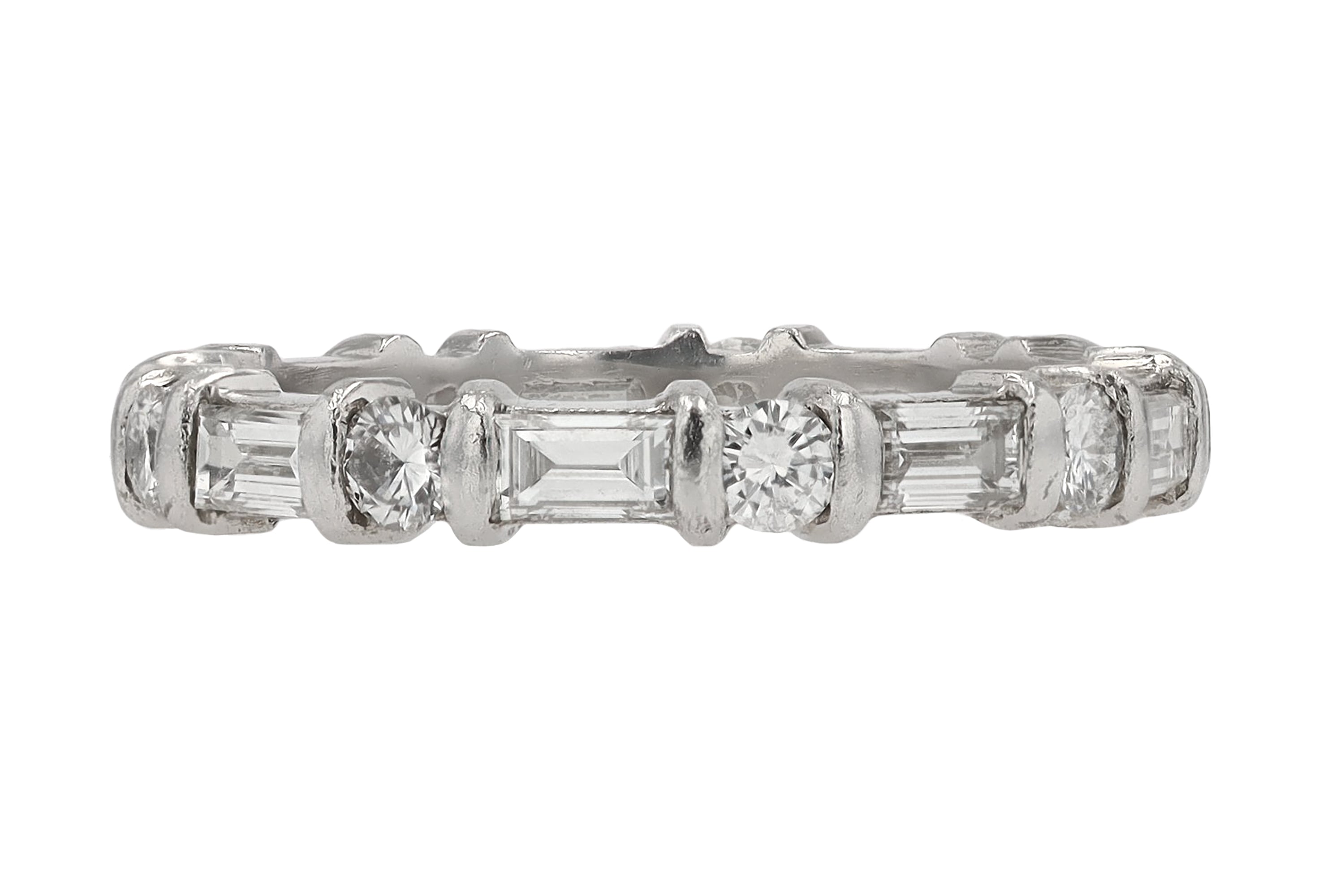Platinum Baguette Diamond Eternity Band Size 5.25