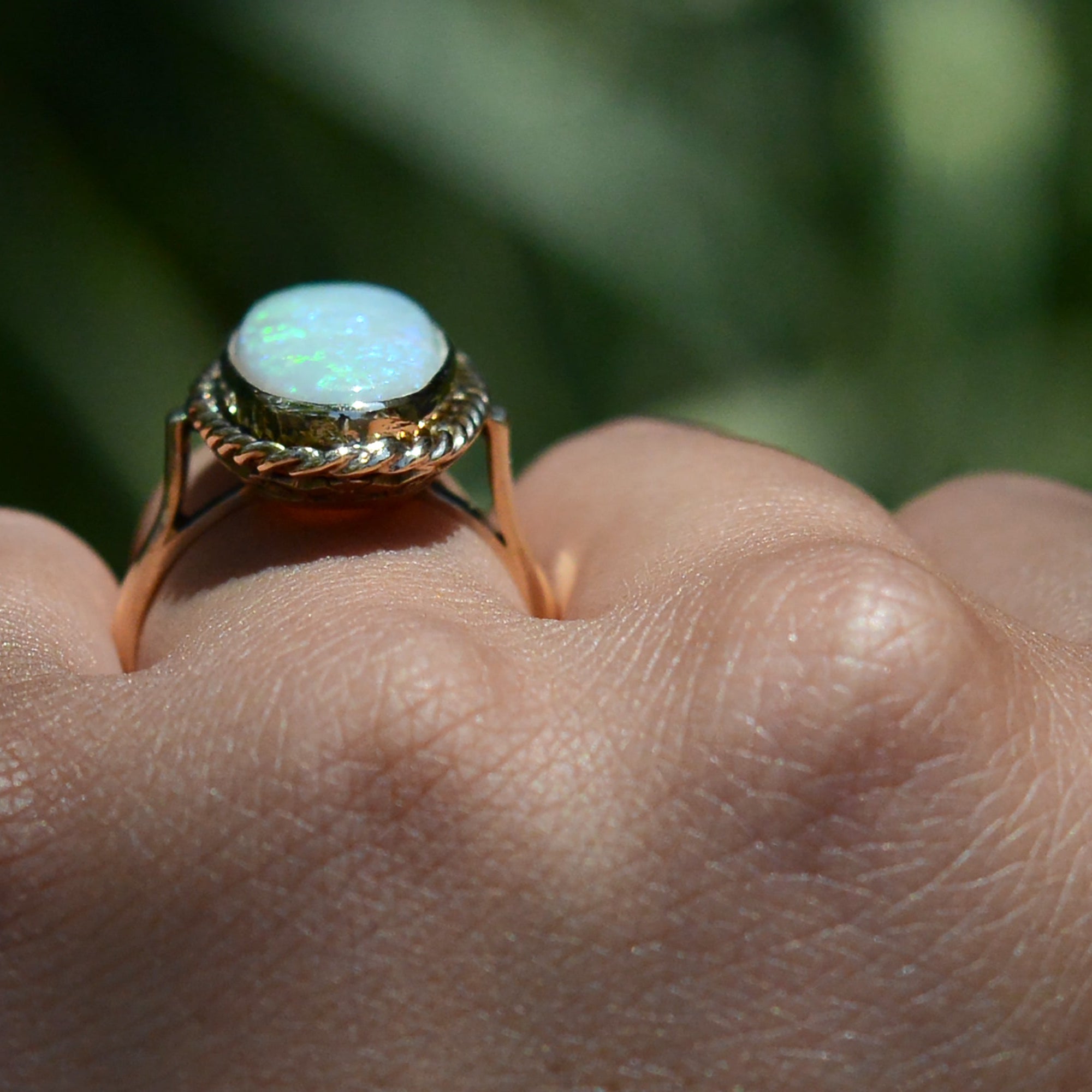 Retro 1930s 5.71 Carat Opal Long Cocktail Ring