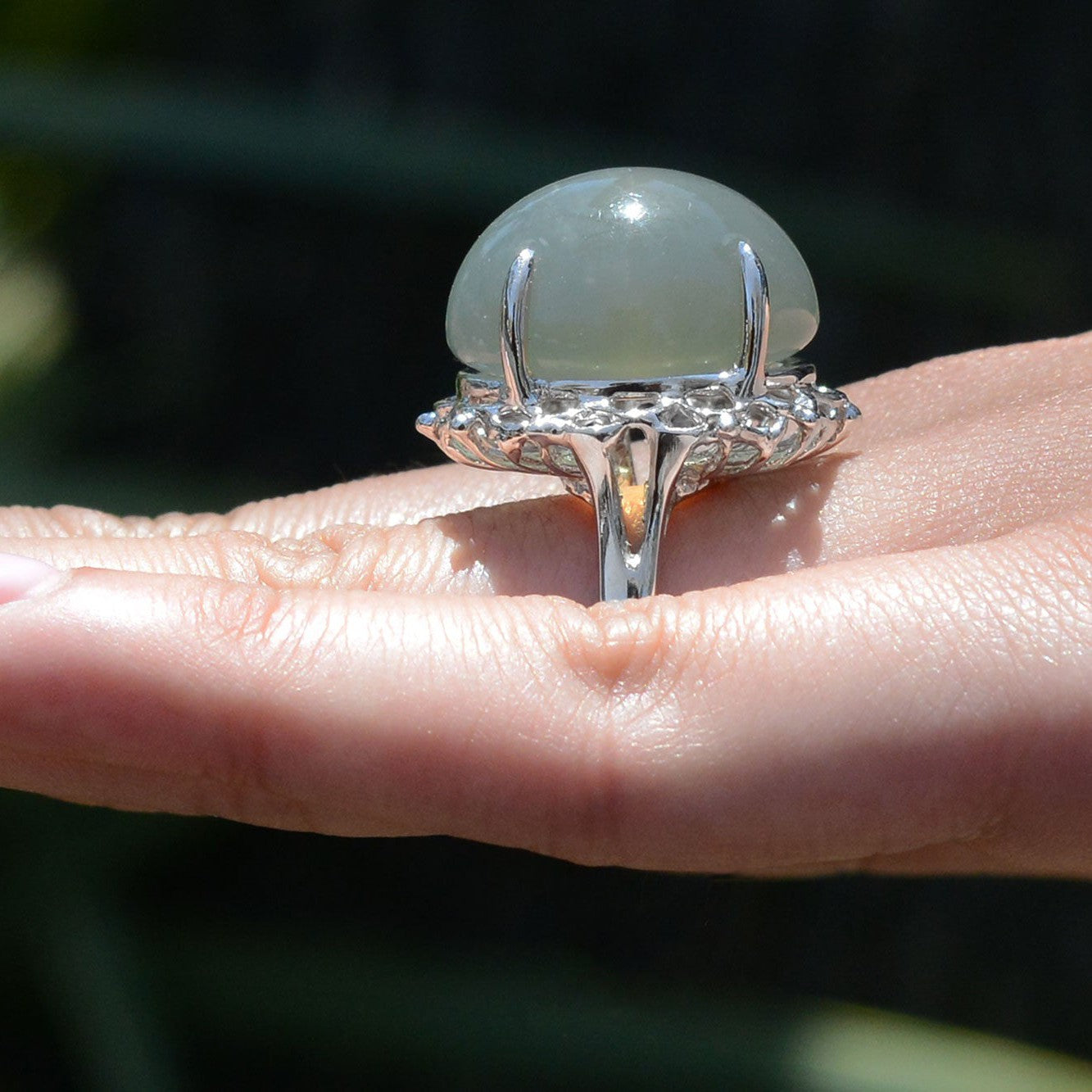 Retro 32 Carat Cats Eye Moonstone Cocktail Ring