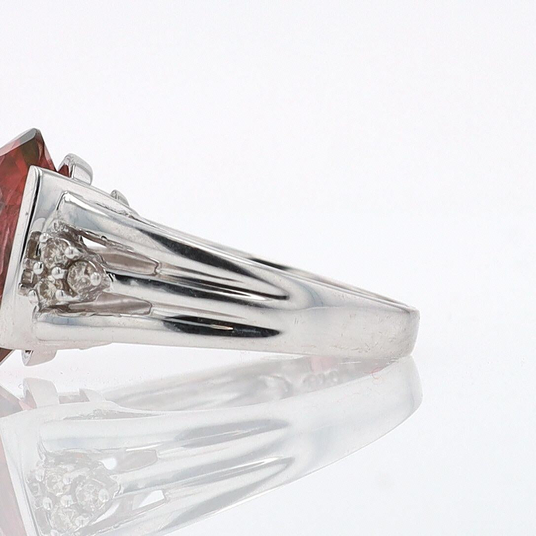 Retro 6.05 Carat Padparascha Peach Tourmaline Oval Engagement Ring