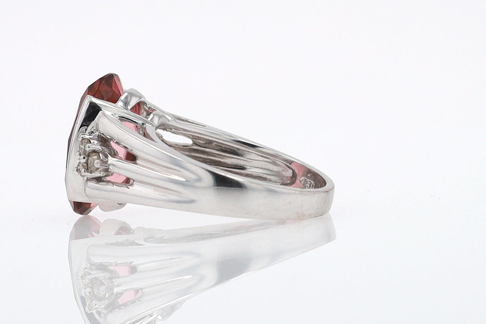 Retro 6.05 Carat Padparascha Peach Tourmaline Oval Engagement Ring