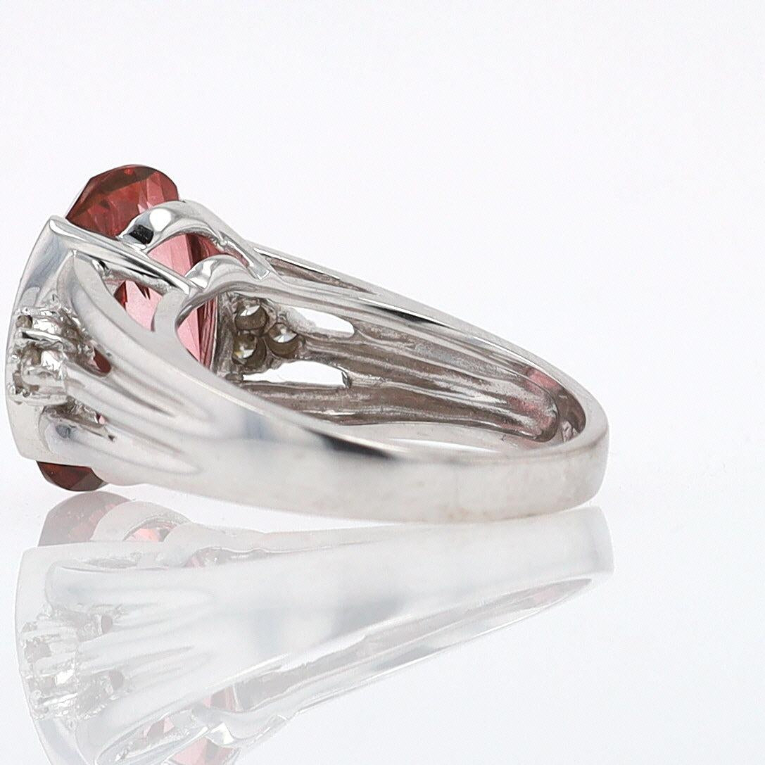 Retro 6.05 Carat Padparascha Peach Tourmaline Oval Engagement Ring