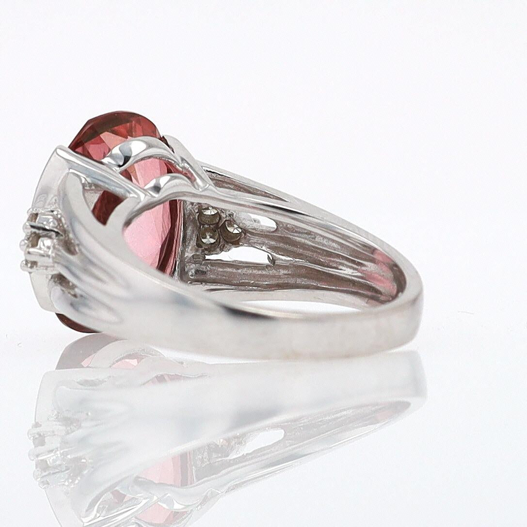Retro 6.05 Carat Padparascha Peach Tourmaline Oval Engagement Ring