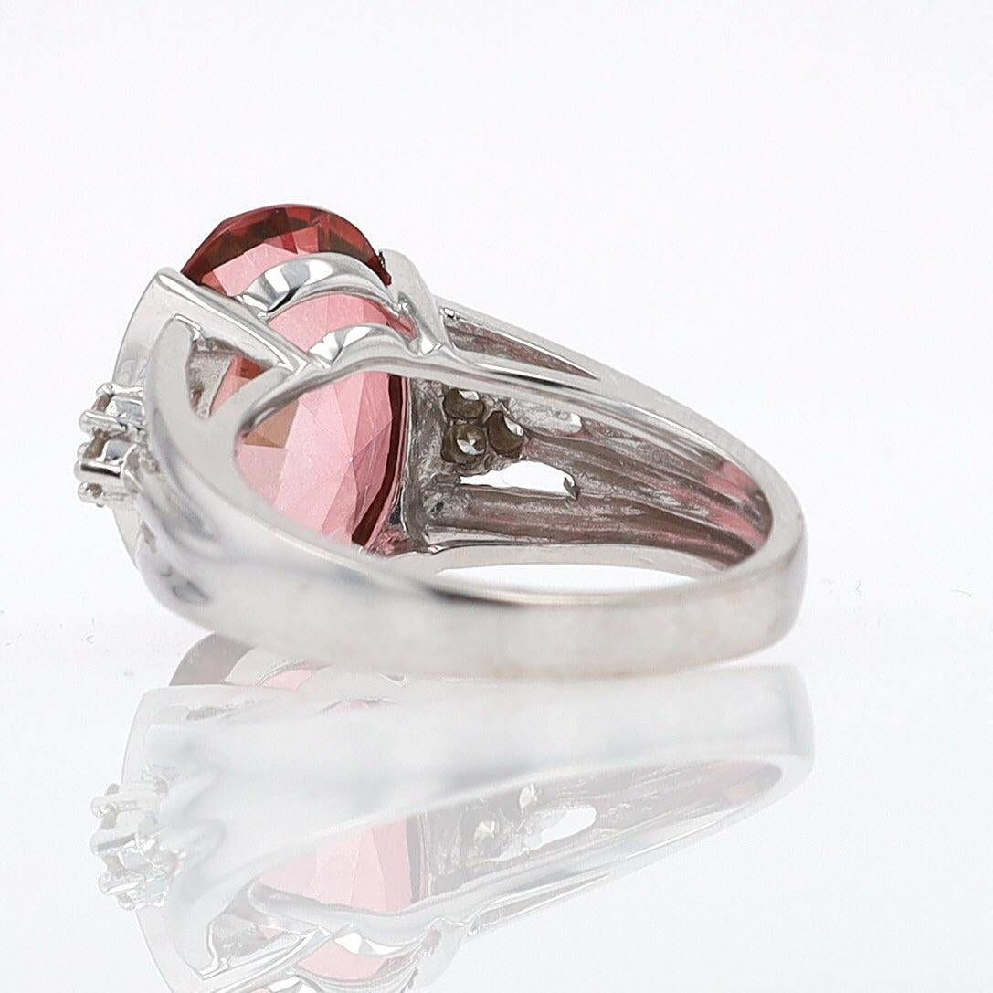 Retro 6.05 Carat Padparascha Peach Tourmaline Oval Engagement Ring