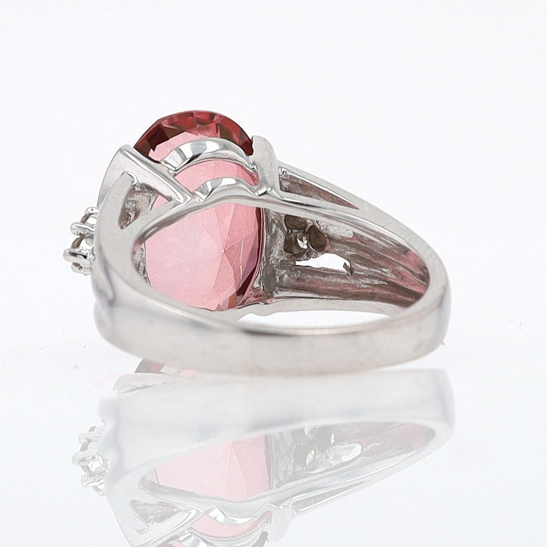 Retro 6.05 Carat Padparascha Peach Tourmaline Oval Engagement Ring