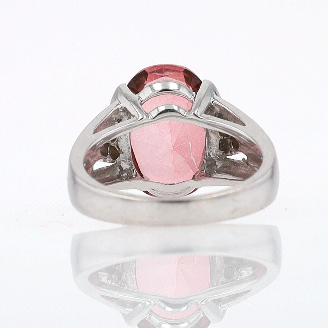Retro 6.05 Carat Padparascha Peach Tourmaline Oval Engagement Ring