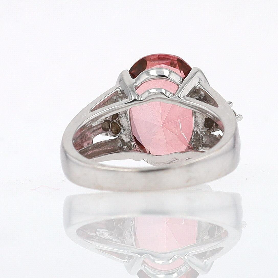 Retro 6.05 Carat Padparascha Peach Tourmaline Oval Engagement Ring