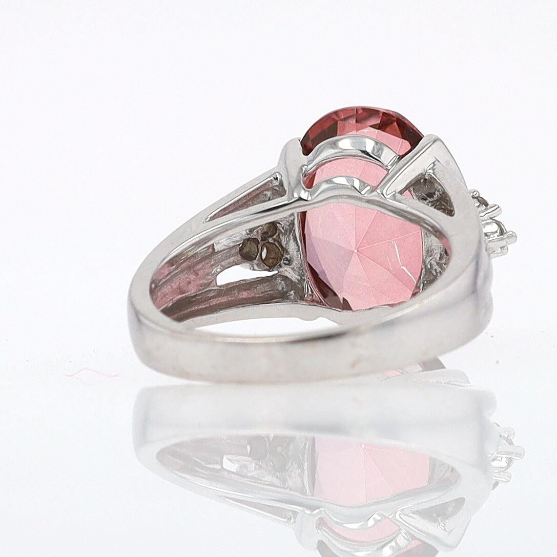Retro 6.05 Carat Padparascha Peach Tourmaline Oval Engagement Ring