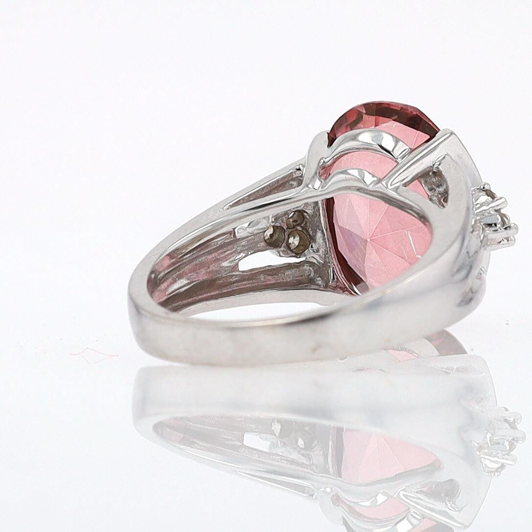 Retro 6.05 Carat Padparascha Peach Tourmaline Oval Engagement Ring