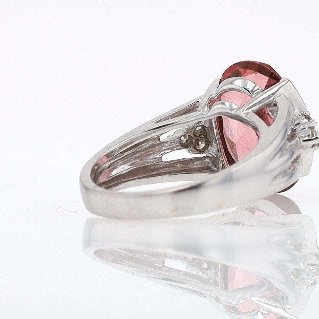 Retro 6.05 Carat Padparascha Peach Tourmaline Oval Engagement Ring