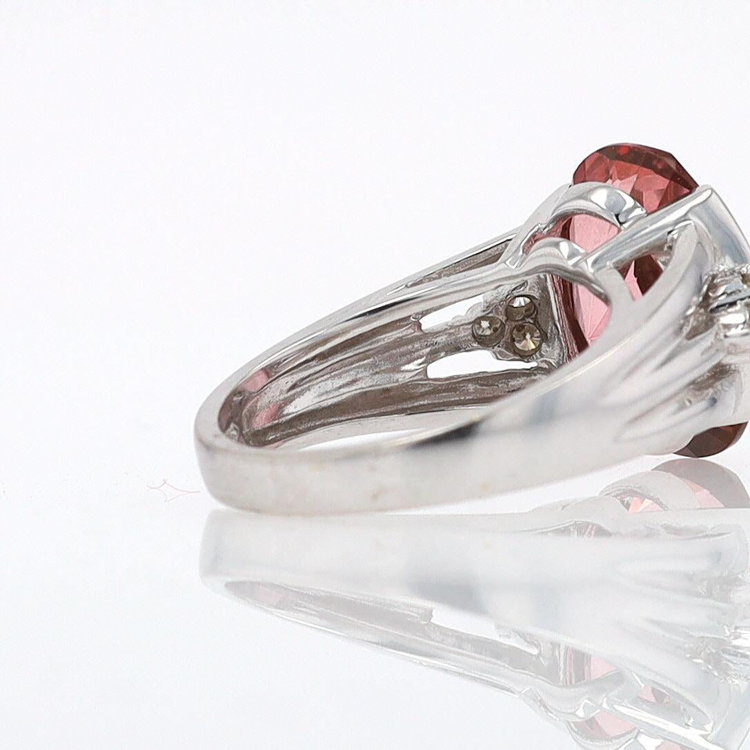 Retro 6.05 Carat Padparascha Peach Tourmaline Oval Engagement Ring