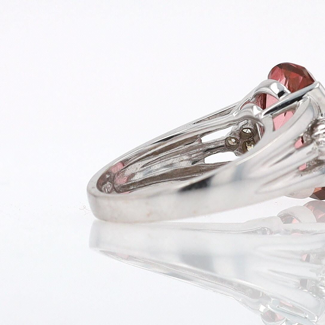 Retro 6.05 Carat Padparascha Peach Tourmaline Oval Engagement Ring