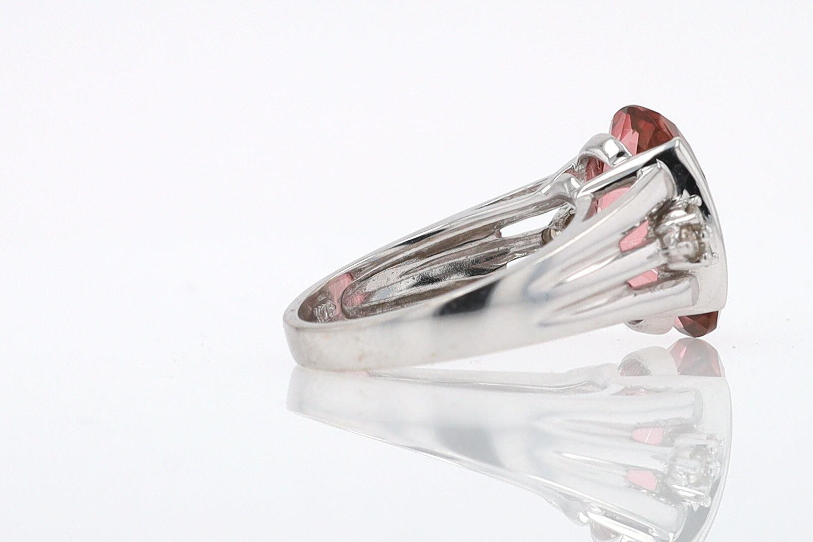 Retro 6.05 Carat Padparascha Peach Tourmaline Oval Engagement Ring