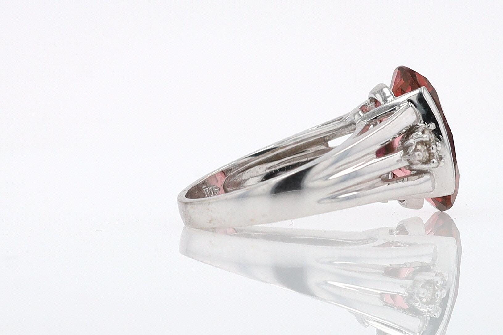 Retro 6.05 Carat Padparascha Peach Tourmaline Oval Engagement Ring