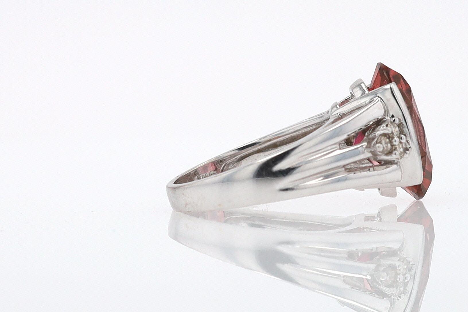 Retro 6.05 Carat Padparascha Peach Tourmaline Oval Engagement Ring